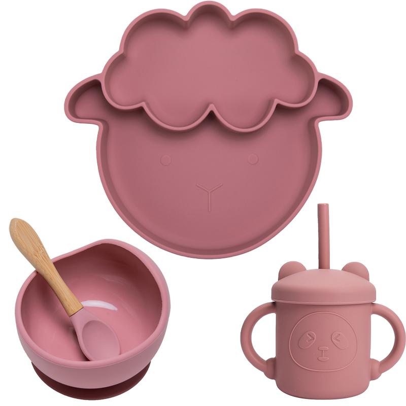 Cups, Dishes & Utensils Baby Silicone Feeding Bowl Set Sheep Plate Sippy Cup With Straws Food Grade BPA Free Waterproof Tableware For Kids
Cups, Dishes & Utensils Baby Silicone Feeding Bowl Set Sheep Plate Sippy Cup With Straws Food Grade BPA Free Waterproof Tableware For Kids
