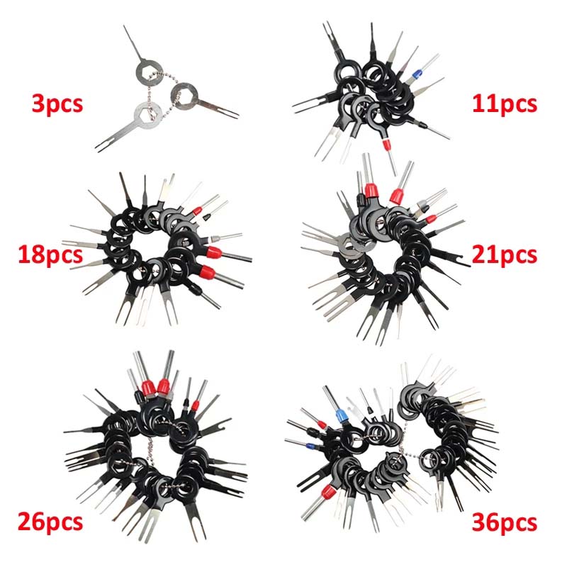 3/11/18/21/26/36pcs Car Terminal Removal Repairs Tool Kit Electrical Wiring Crimp Connector Pin Extractor Vehicle Electrico Repair Hand Tools