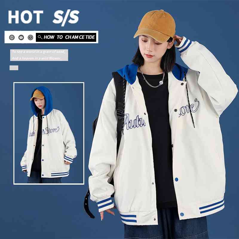 American street embroidery personalized Baseball men' and women' autumn trend Harajuku versatile fake two-piece Hooded Jacket, H3610 dark orange
American street embroidery personalized Baseball men' and women' autumn trend Harajuku versatile fake two-piece Hooded Jacket, H3610 dark orange