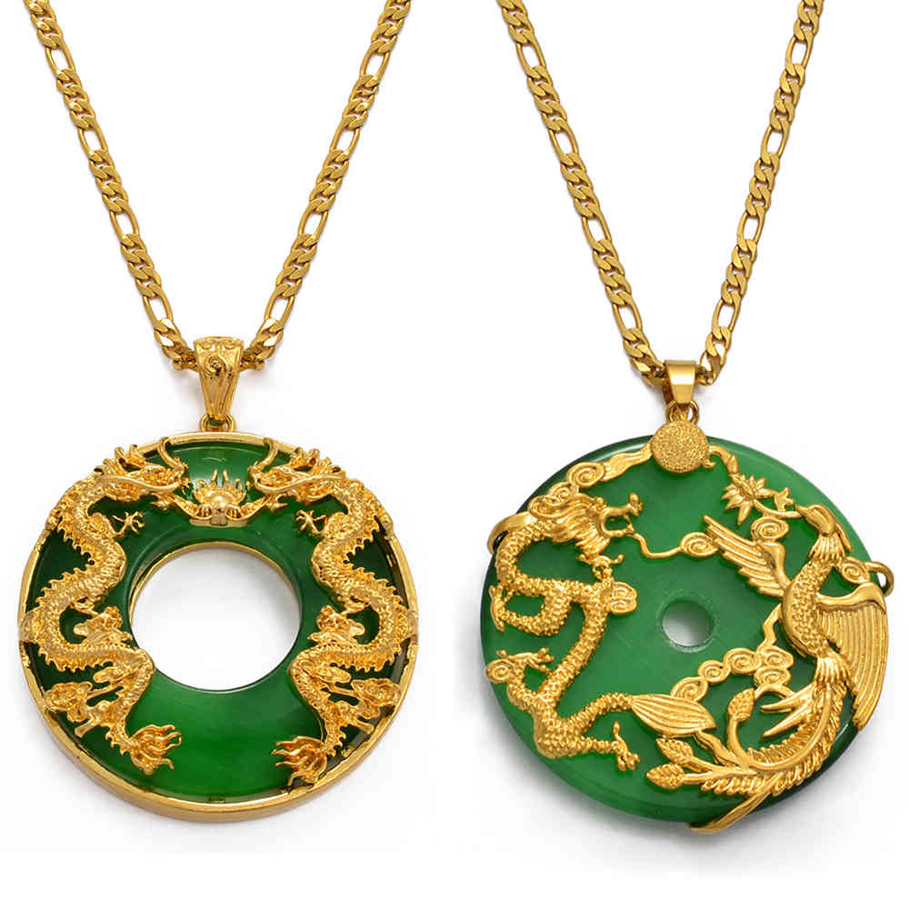 Anniyo Auspicious Dragon Pendant Neckalces Women Men Jewelry Chinese Style Artificial Green Stone Good Luck Happiness #018007
Anniyo Auspicious Dragon Pendant Neckalces Women Men Jewelry Chinese Style Artificial Green Stone Good Luck Happiness #018007