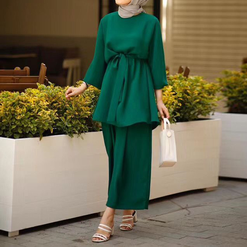 Eid Two-piece Muslim Sets Women Musulman Ensembles Abaya Turkye Tops Pants Vetment Femme Hijab Dress Abayas Islamic Clothing
Eid Two-piece Muslim Sets Women Musulman Ensembles Abaya Turkye Tops Pants Vetment Femme Hijab Dress Abayas Islamic Clothing