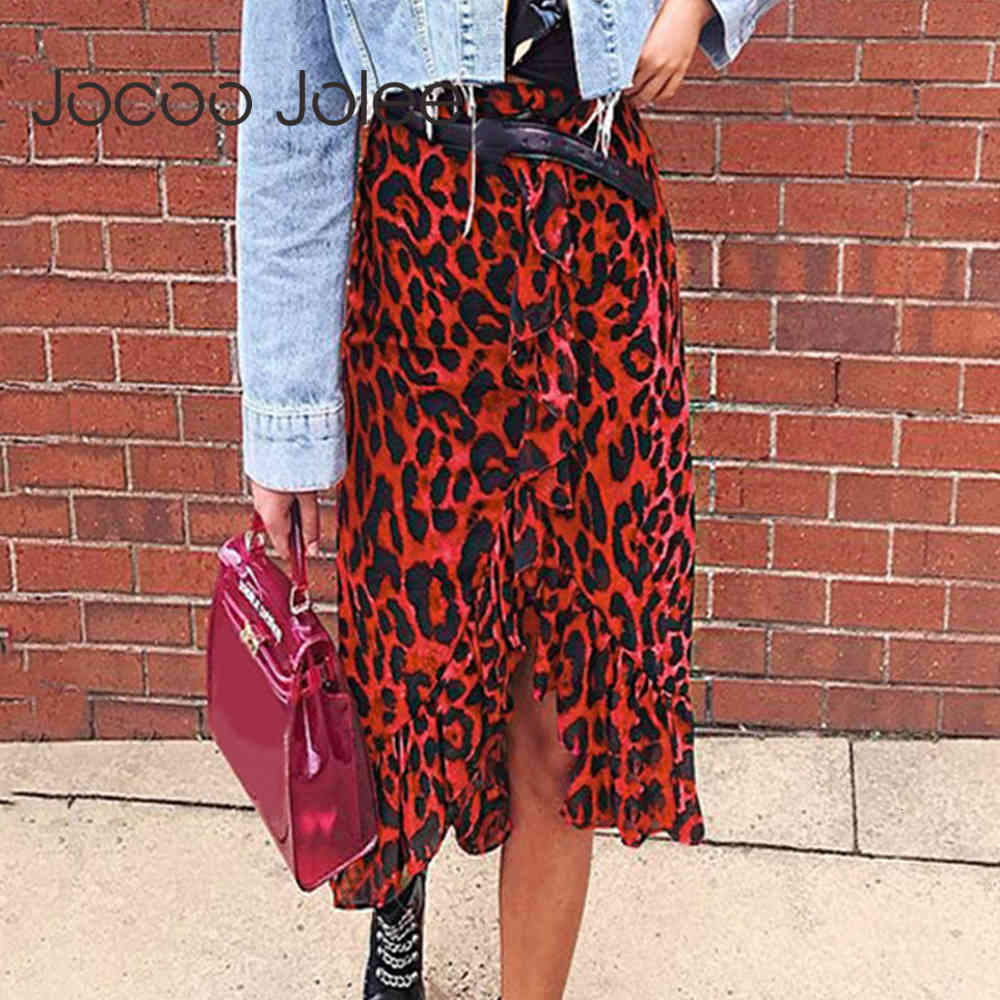 Skirt Women Summer Leopard Print Vintage Long Women's Casual High Waist Pleated Fashion 210428
