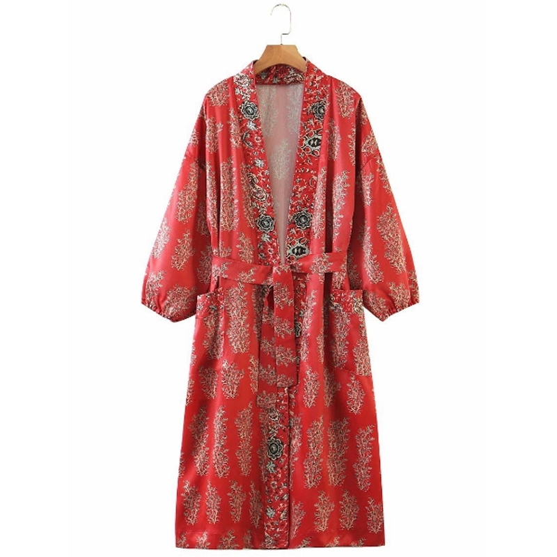 Boho Printed Bikini Cover-ups Cotton Tunic Long Kimono Cardigan Beach Dress Plus Size Women Wear Swim Suit Cover Up A492 210420