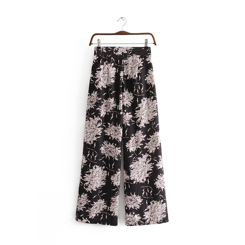 beauty Boho Style Floral Print Female Straight Pants Vintage Chic Comfortable Trousers Women Lady's Autumn Long Pant 210514