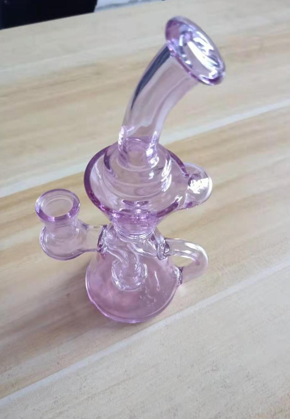 21 year purple cfl recycler smoking pipe oil rig hookah 14mm joint factory price welcome to order