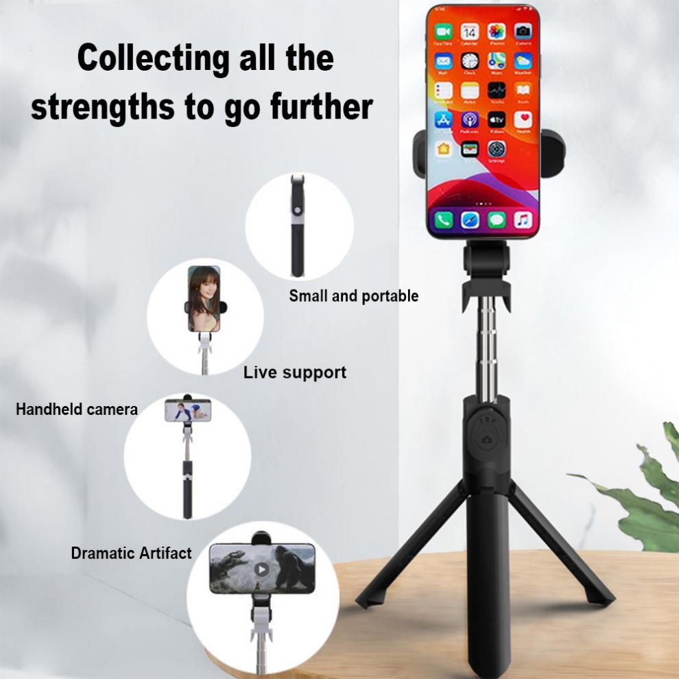 XT09S Mobile Phone Selfie Stick Remote Control with Tripod Integrated Multi-Function Video Live Support Phone Holder