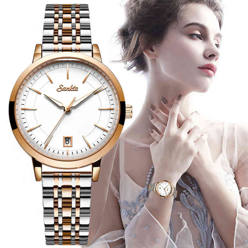 Famous Brand SUNKTA Fashion Luxury Steel Metal band Rose gold Bracelet watch for Women Gift Dress Watches reloj mujer 210517, Rose gold blue
Famous Brand SUNKTA Fashion Luxury Steel Metal band Rose gold Bracelet watch for Women Gift Dress Watches reloj mujer 210517, Rose gold blue