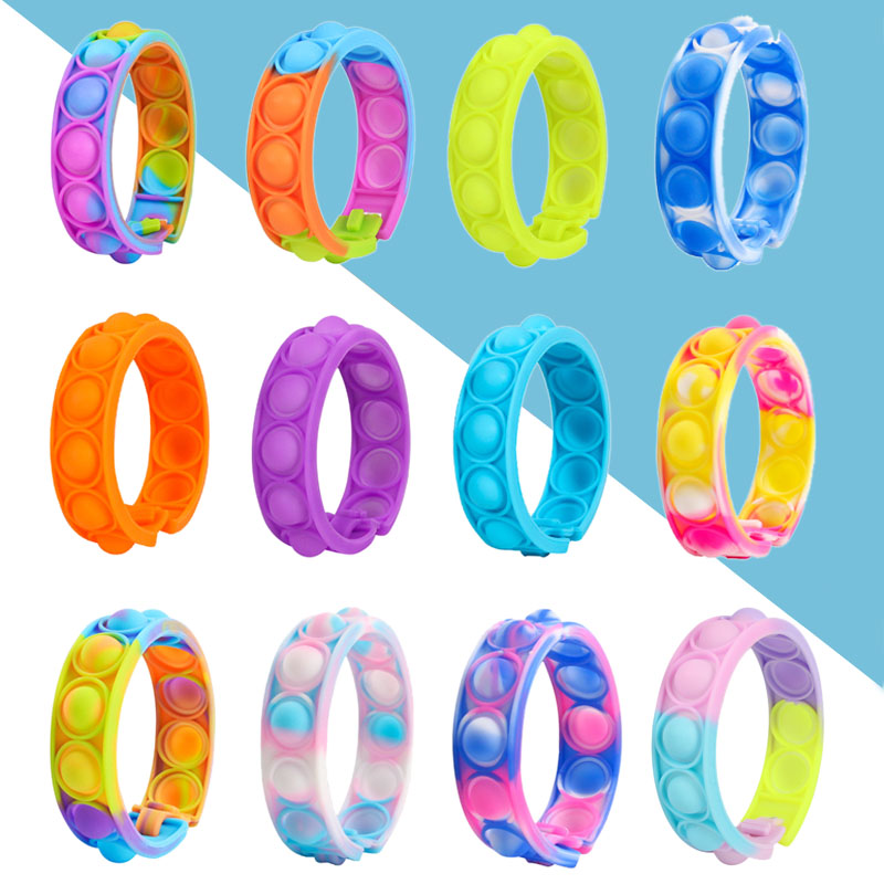Fidget Toys Bracelet Push Bubble Dimple Squeeze Decompression Silicone Anti Stress Reliever Sensory Squishy Press Pop Gift for Kids Adult
Fidget Toys Bracelet Push Bubble Dimple Squeeze Decompression Silicone Anti Stress Reliever Sensory Squishy Press Pop Gift for Kids Adult