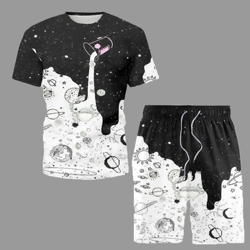 Jogging Clothing Summer Trendy 2 Piece Set T-Shirt Shorts Outfits Milk Cup Starry Sky Print Male Sets Casual Clothes Short Tracksuit Mens Su, Black;red
Jogging Clothing Summer Trendy 2 Piece Set T-Shirt Shorts Outfits Milk Cup Starry Sky Print Male Sets Casual Clothes Short Tracksuit Mens Su, Black;red