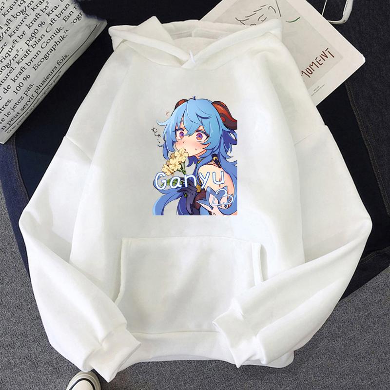 Men's Hoodies & Sweatshirts Genshin Impact Funny Game Cartoon Kawaii Ganyu Graphic Men Women Sweatshirt Winter Casual Oversized Hoody Pullov