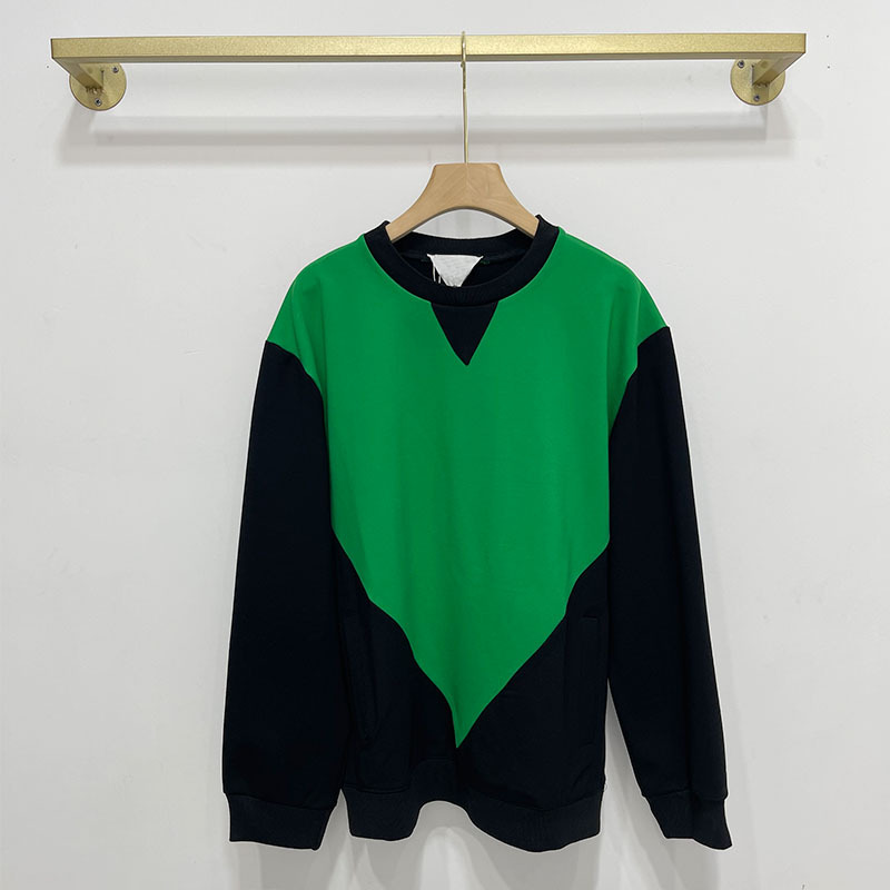 2021 Autumn Round Neck Hoodies Green Contrast Loose Slim Trend Top Women's Coat
