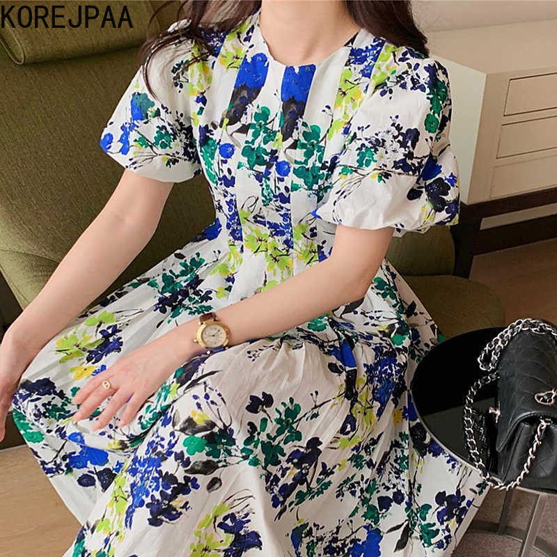 Korejpaa Women Dress Summer French Retro Temperament Court Style Round Neck Pleated Design Waist Slim Puff Sleeve Vestidos 210526, Photo color
Korejpaa Women Dress Summer French Retro Temperament Court Style Round Neck Pleated Design Waist Slim Puff Sleeve Vestidos 210526, Photo color