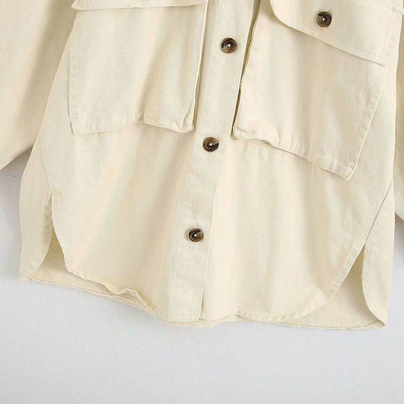 Tooling Style Lapel Long Sleeve Shirt Long Chic Women's Jacket Simple Solid Color Single-breasted Split Female Coat Tops 210507