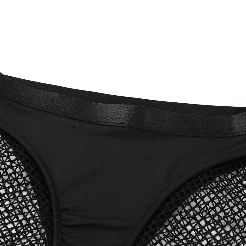 Mesh Black Shorts Women Summer Sexy High Waist See Through Fishnet Splice Cutout Booty Rave Festival Elastic Short Pants Women's