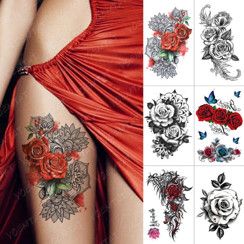 Temporary Tattoos Waterproof Tattoo Sticker Red Lace Rose Butterfly Flash Mandala Henna Body Art Arm Fake Tatoo Women Men
Temporary Tattoos Waterproof Tattoo Sticker Red Lace Rose Butterfly Flash Mandala Henna Body Art Arm Fake Tatoo Women Men