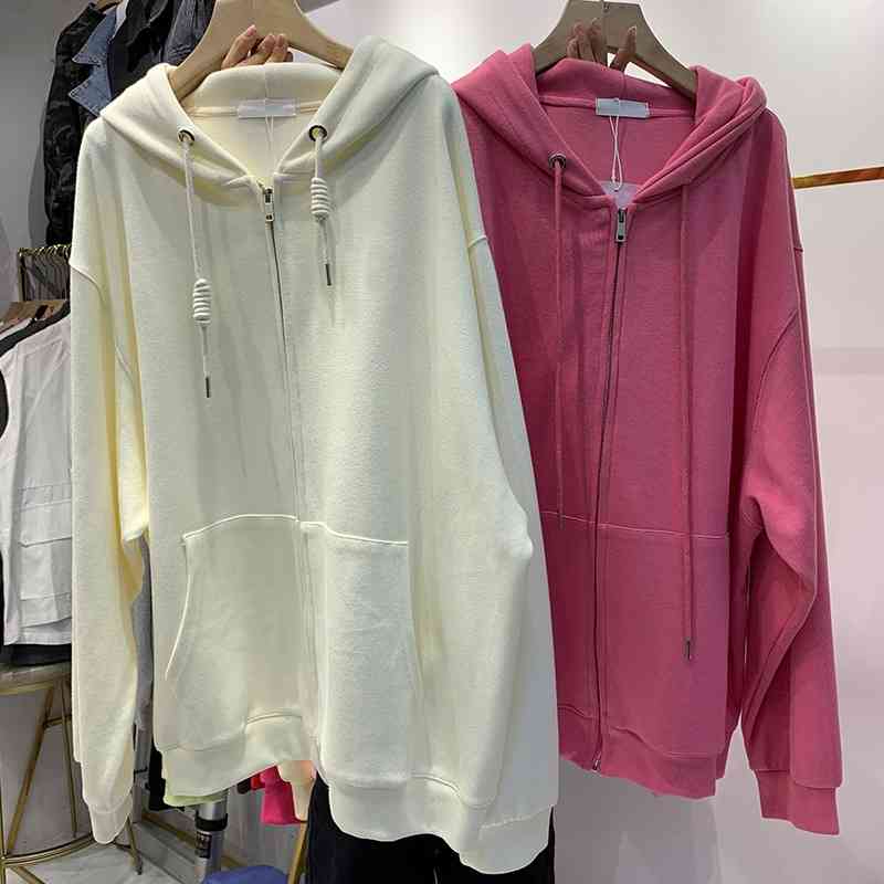 Salt Department sweater women's Korean version loose chic autumn popular top long sleeve thin hooded lazy fried Street coat fashion, White
Salt Department sweater women's Korean version loose chic autumn popular top long sleeve thin hooded lazy fried Street coat fashion, White