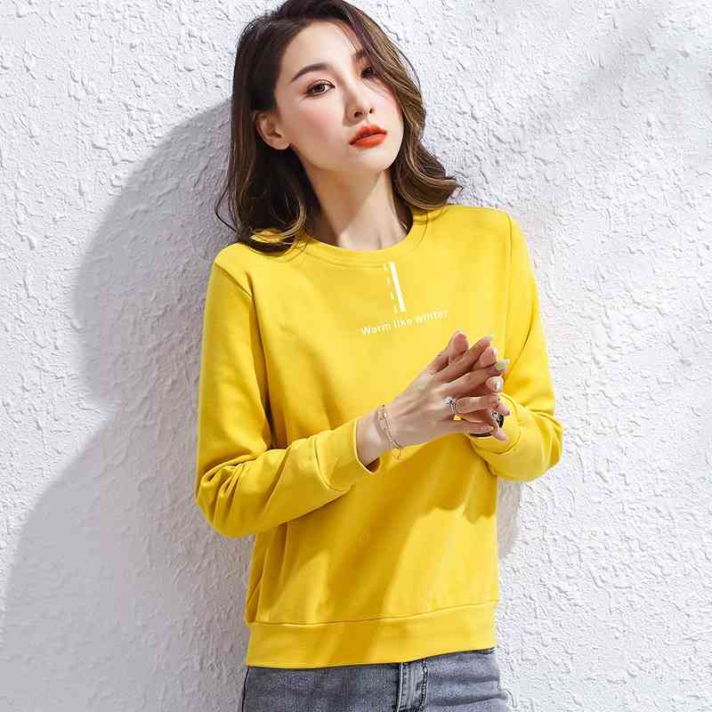 2021 autumn new sweater women's round neck letter thin temperament commuter cotton yellow Korean Pullover long sleeve T-shirt women, Black
2021 autumn new sweater women's round neck letter thin temperament commuter cotton yellow Korean Pullover long sleeve T-shirt women, Black