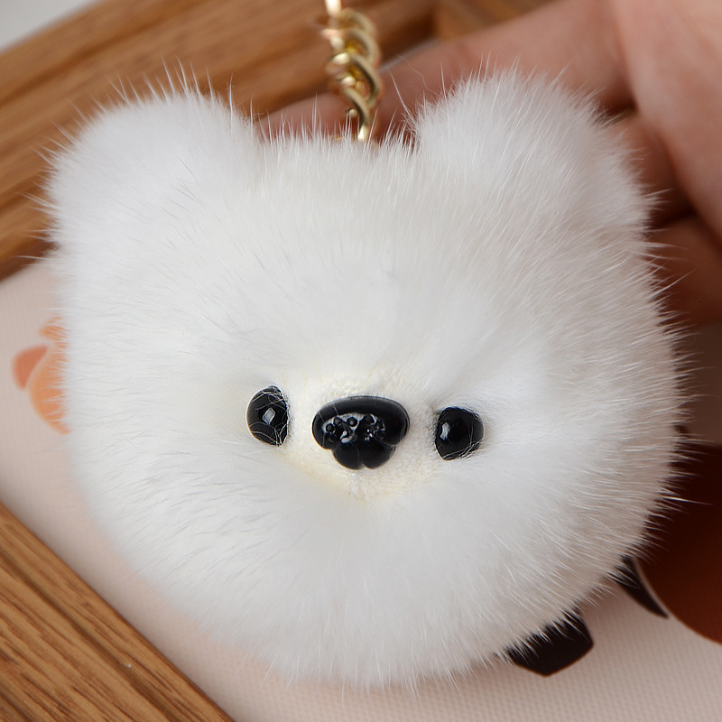 Yutong Mink Fur Bomei Dog Bag Pendant Lovely Car Key Chain Plush Jewelry