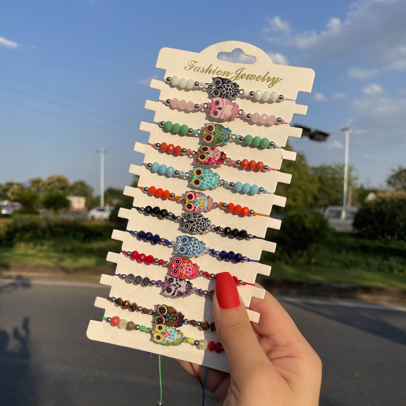 12PCS/Card Digital Printe Colorful Lifelike Owl Charm Bracelet Crystal Beads Jewelry for Sale
12PCS/Card Digital Printe Colorful Lifelike Owl Charm Bracelet Crystal Beads Jewelry for Sale