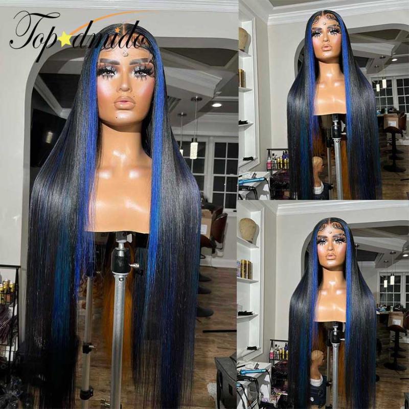 Lace Wigs Topodmido Highlight Blue Color 13x4 Front Brazilian Hair Glueless Transparent Wig With Baby Human, Black;brown
Lace Wigs Topodmido Highlight Blue Color 13x4 Front Brazilian Hair Glueless Transparent Wig With Baby Human, Black;brown