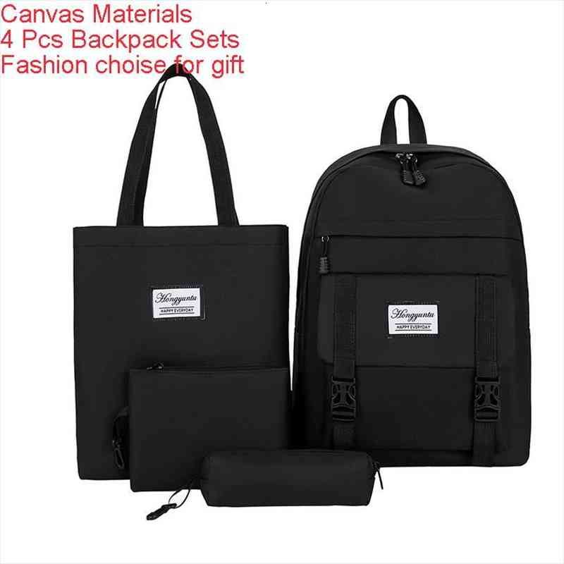 4pcs fashion backpack school bag teens girls student backpacks black nylon women schoolbags mochilas female
4pcs fashion backpack school bag teens girls student backpacks black nylon women schoolbags mochilas female