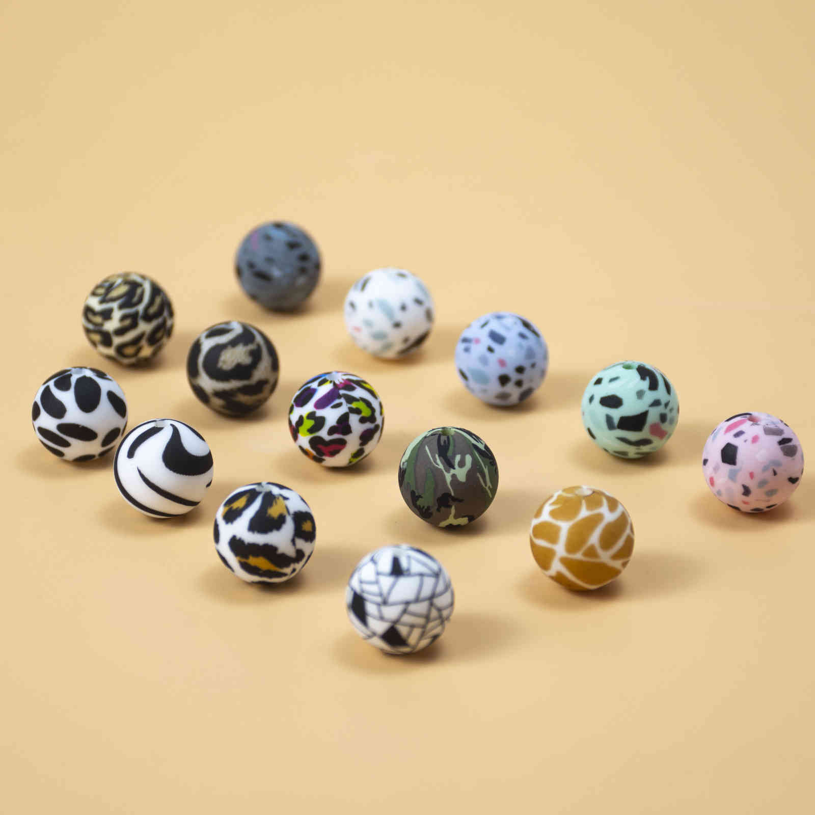 100 PCS 15 MM Silicone Terrazzo & Leopard Print Baby Teether Eco-friendly BPA Chewable Beads DIY Necklace
100 PCS 15 MM Silicone Terrazzo & Leopard Print Baby Teether Eco-friendly BPA Chewable Beads DIY Necklace