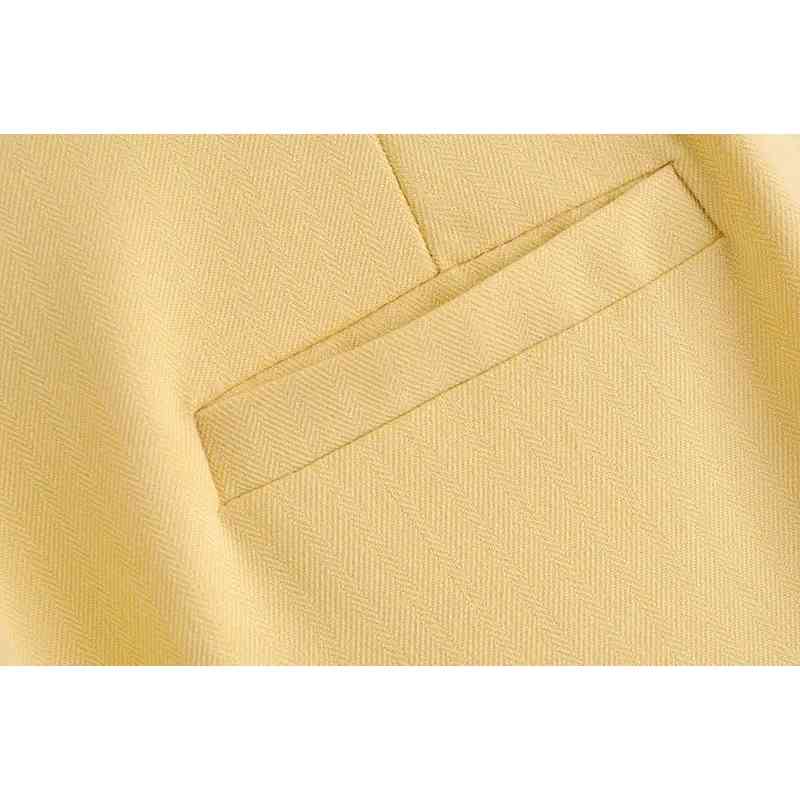 fashion office ladies pants autumn women yellow polyester trousers stylish female casual pant streetwear girls trouser 210430