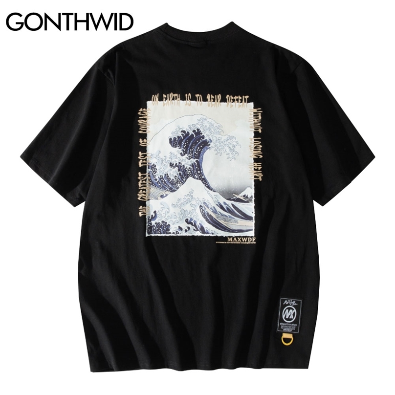 Oversize Tshrits Hip Hop Streetwear Japanese Ukiyoe Kanagawa Surfing Short Sleeve Cotton T-Shirts Fashion Harajuku Tees 210602, Black
Oversize Tshrits Hip Hop Streetwear Japanese Ukiyoe Kanagawa Surfing Short Sleeve Cotton T-Shirts Fashion Harajuku Tees 210602, Black