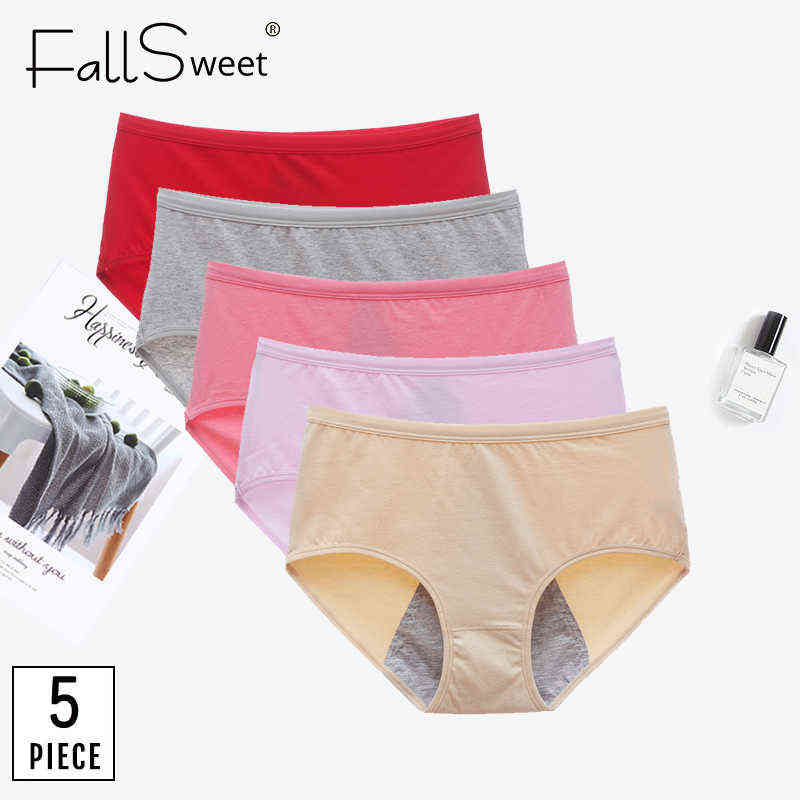 FallSweet 5 pcs/lot ! Sexy Period Panties Mid Waist Menstrual Briefs Leak Proof Underwear Female XXXL 211109, Multi4
FallSweet 5 pcs/lot ! Sexy Period Panties Mid Waist Menstrual Briefs Leak Proof Underwear Female XXXL 211109, Multi4