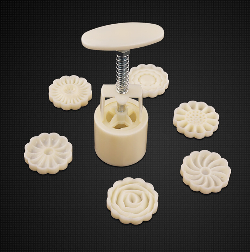 Chinese flower pattern mooncake mould set fondant sweet pineapple cake mold 1x+ 6x eco-friendly flower type