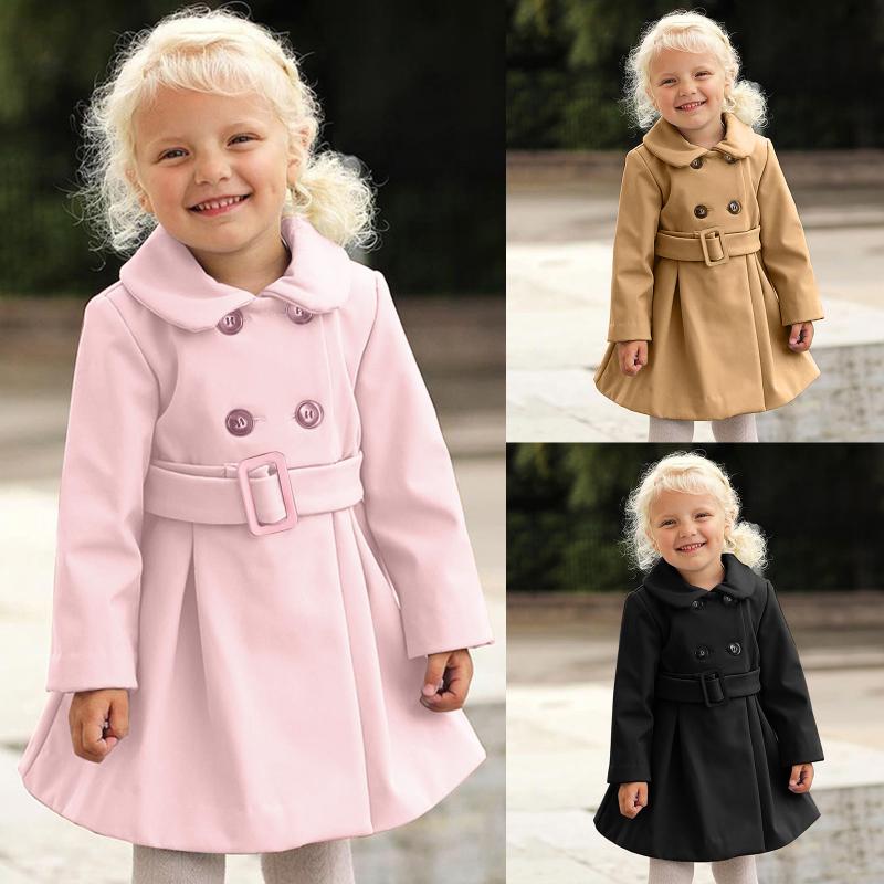 Jackets Girl Coats Autumn Winter Teenage Long Sleeve Trench Jacket Kids Double Breasted Belted Windbreaker Child Cute Coat For 1-6y, Blue;gray
Jackets Girl Coats Autumn Winter Teenage Long Sleeve Trench Jacket Kids Double Breasted Belted Windbreaker Child Cute Coat For 1-6y, Blue;gray