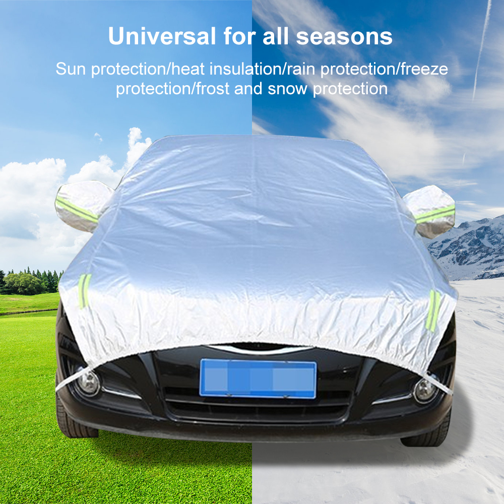 Car Half Covers Winter Snow Waterproof UV Dust Resistant Sunshade Dust Rain Protection Universal Cover for Sedans SUV Hatchback