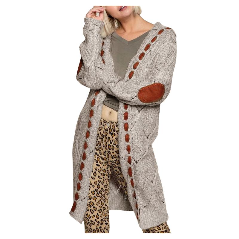 Women's Jackets Patchwork Knit Front Cardigan Open Womens Sweaters Pockets Long Sleeve Coat Lightweight Jacket, Black;brown 
Women's Jackets Patchwork Knit Front Cardigan Open Womens Sweaters Pockets Long Sleeve Coat Lightweight Jacket, Black;brown