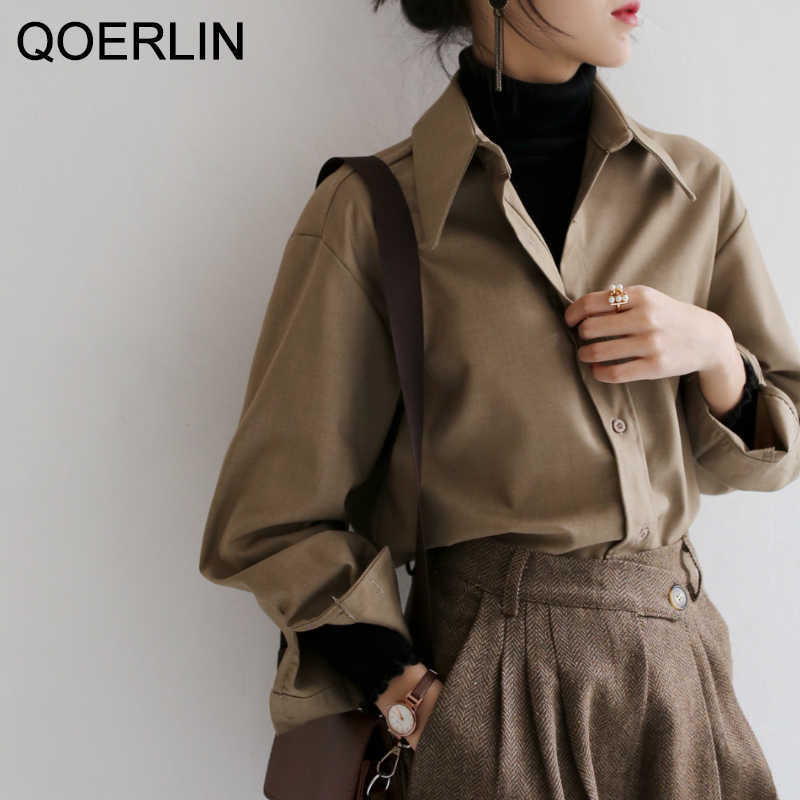 Coffee Blouse Women Spring Autumn Casual Solid Color Long Sleeve Shirt Women Korean Loose Shirt OL Style Workwear Plus Size S- 210721
Coffee Blouse Women Spring Autumn Casual Solid Color Long Sleeve Shirt Women Korean Loose Shirt OL Style Workwear Plus Size S- 210721