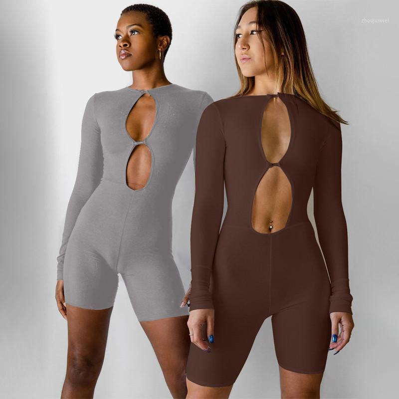 Women' Jumpsuits & Rompers Sexy Bodycon Romper Long Sleeve Cut Out Solid Color Skinny One Piece Jumpsuit Shorts
Women' Jumpsuits & Rompers Sexy Bodycon Romper Long Sleeve Cut Out Solid Color Skinny One Piece Jumpsuit Shorts
