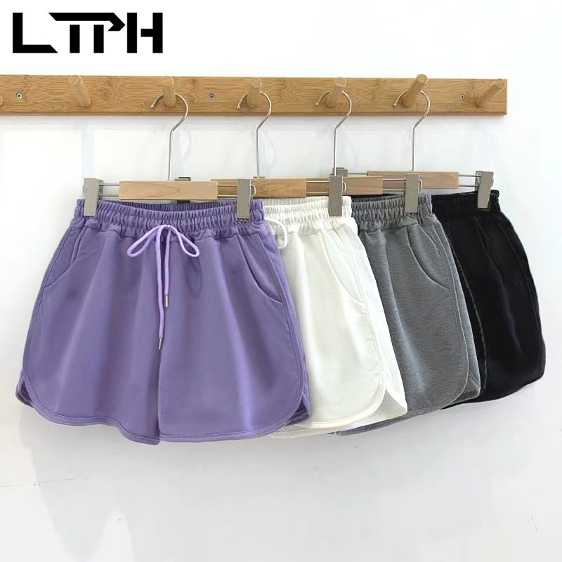 Loose High Waist All-match Plus Size bottoms Thin joggers women drawstring sweatpants gym shorts Summer 210427
