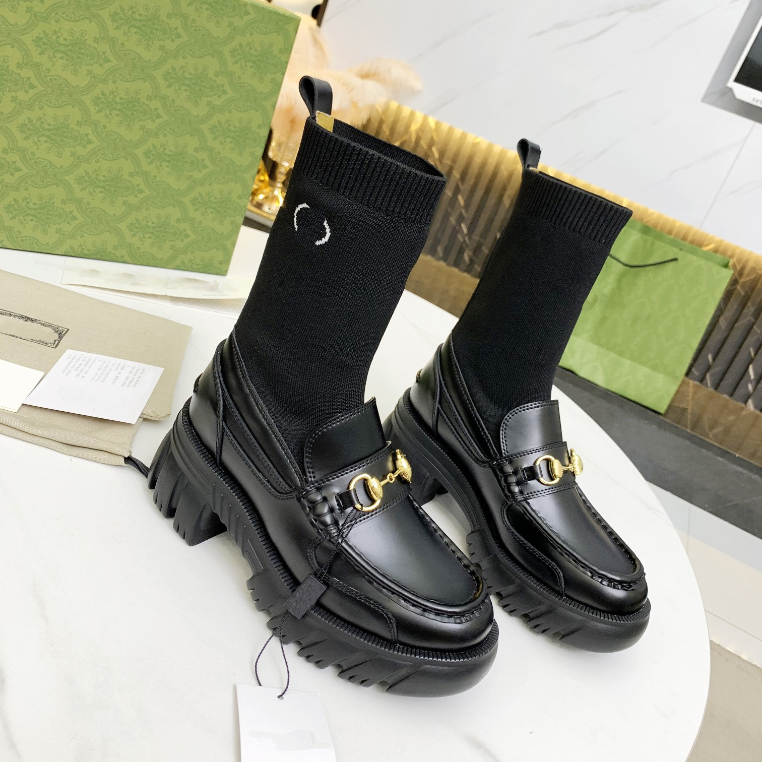 Designer Shoes Ladies Long Socks Boot Women Interlocking Double G Jacquard Striped Ankles Boots Fashion Winter Thick Sole Ankle Booted Size35-41
Designer Shoes Ladies Long Socks Boot Women Interlocking Double G Jacquard Striped Ankles Boots Fashion Winter Thick Sole Ankle Booted Size35-41