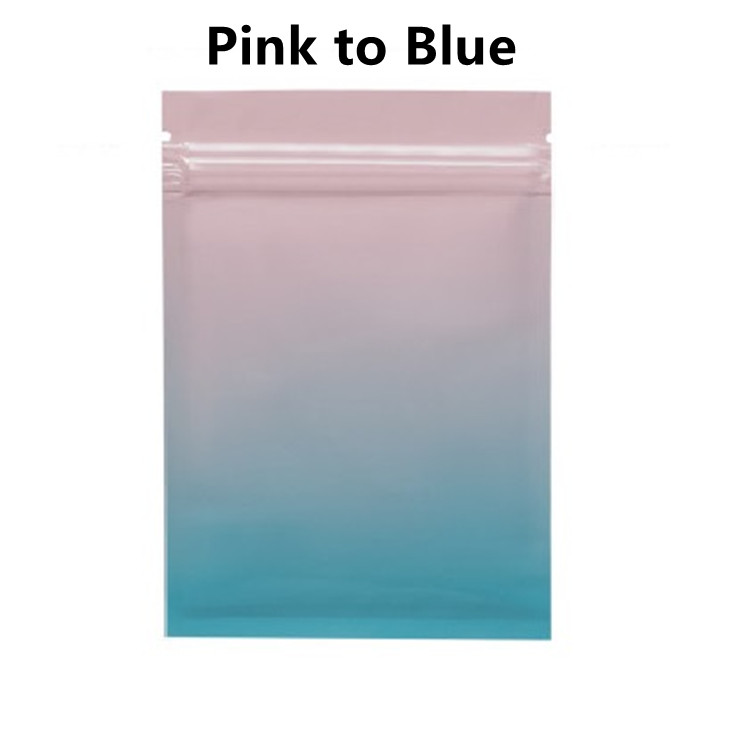 100pcs Gradient Aluminum Foil Zip Lock Bag Flat Contrast Resealable Food Storage Cereals Coffee Powder Snack Smell Proof Gifts Heat Sealing Packaging 