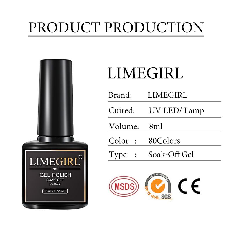 Nail Art Kits Limegirl Multiple Colour Gel Polish Set 80 Colors Semi Permanent UV Led Varnish Soak Off Lacquers Base Top Coat