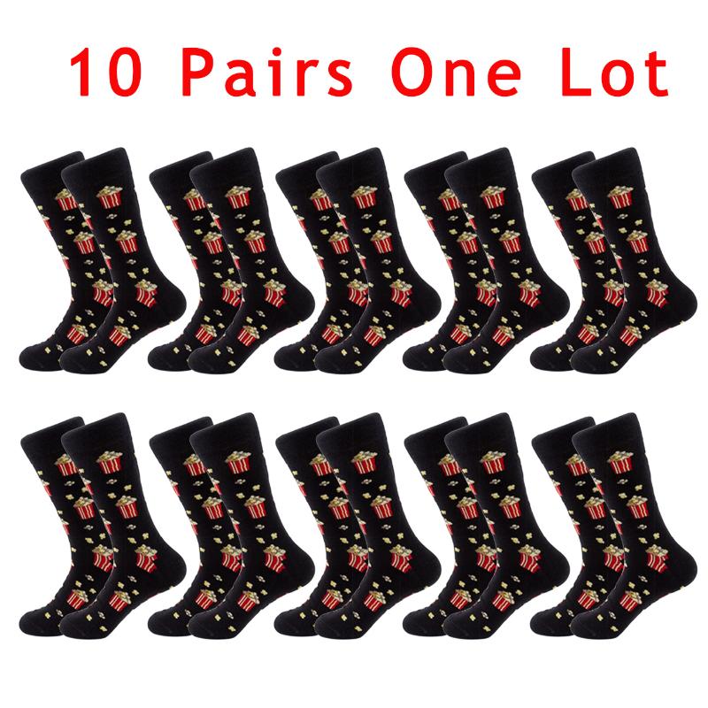 Men's Socks 10 Pairs Black French Fries Printed For Man Cotton Crew Length High Quality Fashion Dress
Men's Socks 10 Pairs Black French Fries Printed For Man Cotton Crew Length High Quality Fashion Dress
