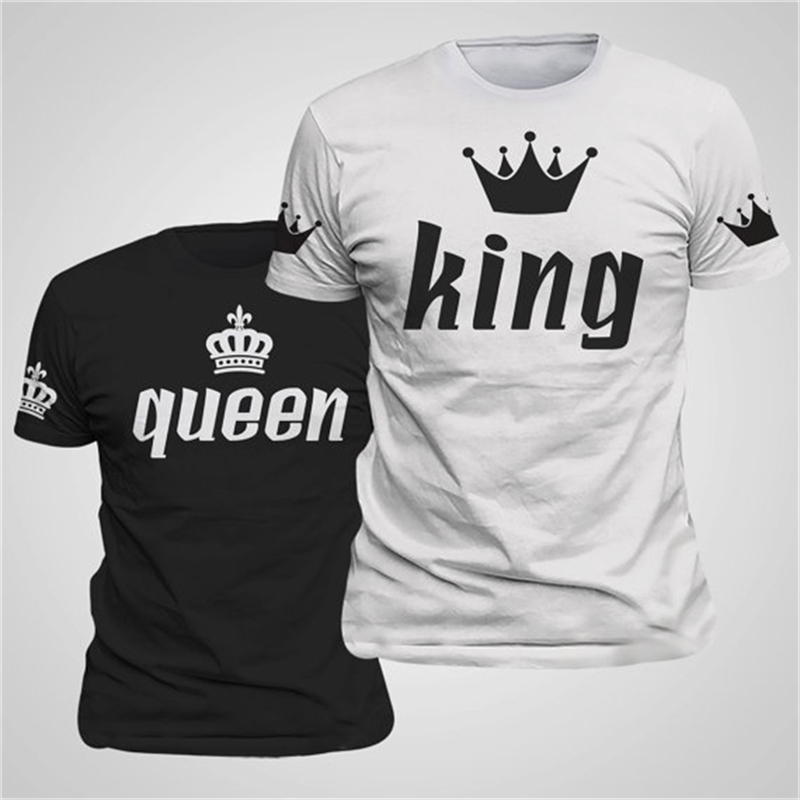 King Queen Lovers Tee T Shirt Imperial Crown Printing Couple Clothes lovers Femme Summer s Casual O-neck Tops 210517, Black queen
King Queen Lovers Tee T Shirt Imperial Crown Printing Couple Clothes lovers Femme Summer s Casual O-neck Tops 210517, Black queen