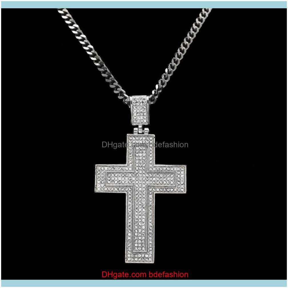 Necklaces & Pendants Jewelrymen Catholic Sier Gold Plated Cross Pendant Necklace Fashion Rock Style Double Crucifix Clear Stone Christian Je
Necklaces & Pendants Jewelrymen Catholic Sier Gold Plated Cross Pendant Necklace Fashion Rock Style Double Crucifix Clear Stone Christian Je