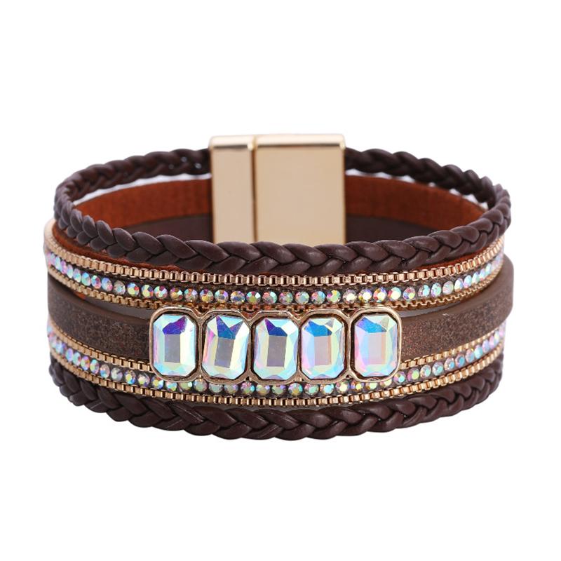 Bangle Leather Bracelets For Women Rhinestone Crystal Metal Charm Wide Multilayer Wrap & Bangles Jewelry
Bangle Leather Bracelets For Women Rhinestone Crystal Metal Charm Wide Multilayer Wrap & Bangles Jewelry