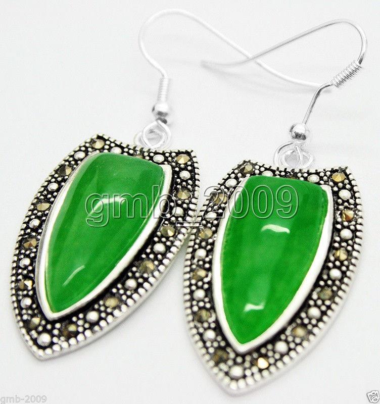 Dangle & Chandelier 18*30mm Natural Green Stone Marcasite 925 Sterling Silver Drop Earrings
Dangle & Chandelier 18*30mm Natural Green Stone Marcasite 925 Sterling Silver Drop Earrings