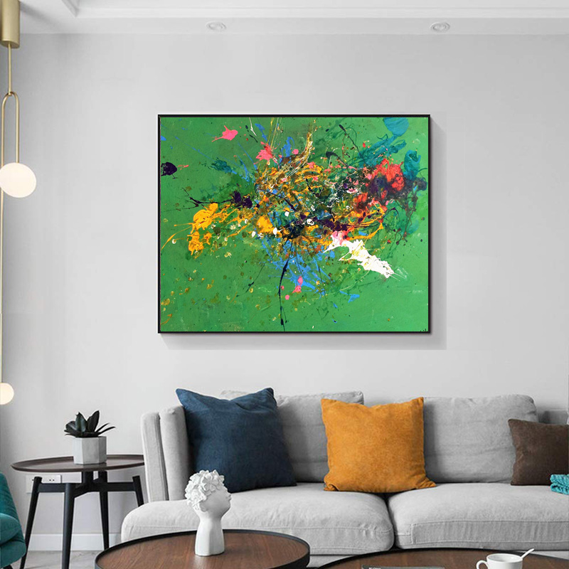 HD Print Abstract Art Modern Canvas Painting Printed on Canvas Abstract Green Painting Wall Picture Prints Poster