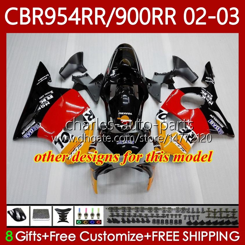 Fairings Kit For HONDA CBR954 CBR900 RR CBR 900 954 RR CC CBR954RR 02 03 Bodywork 61No.106 CBR 954RR 900RR 900CC Purple black 2002 2003 CBR954-RR CBR9