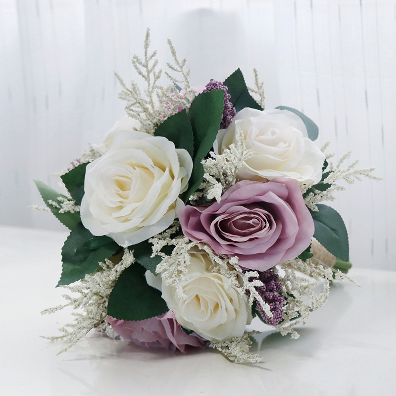 European Style Bridal Bouquets New Arrival Bouquet Purple/Pink/Ivory Wedding Flowers