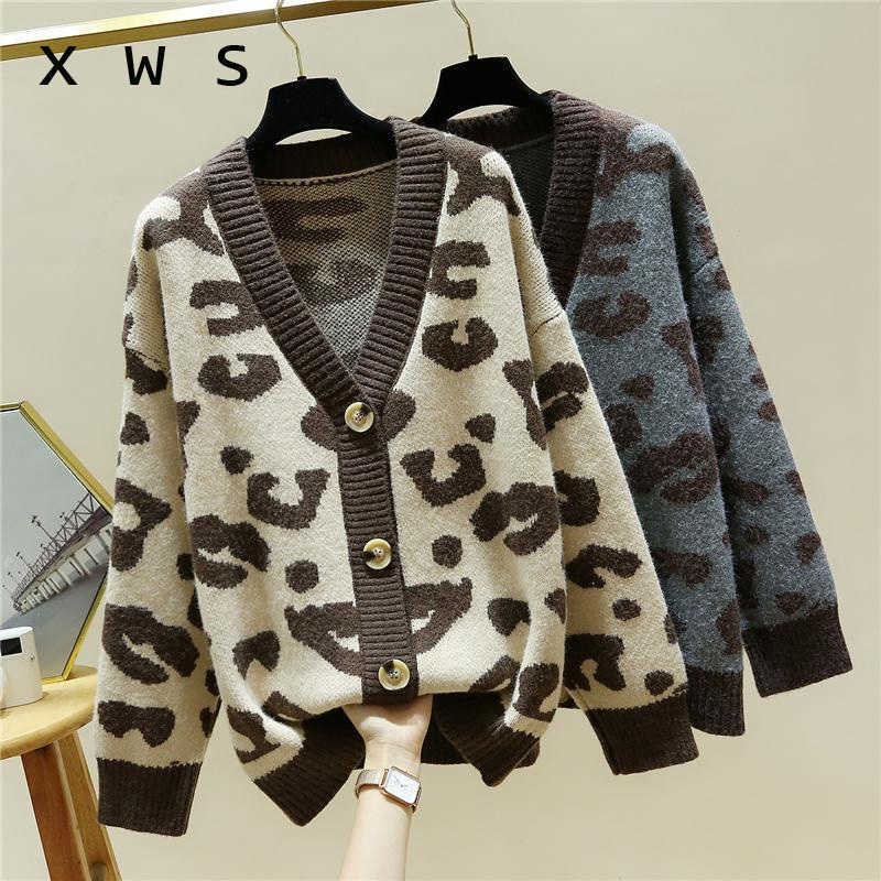 Women Fashion Long sleeve Sweater and Cardigans Open Stitch Leopard Casual Cardigans Oversized Knit Jacket Out Coat 210604, Brown
Women Fashion Long sleeve Sweater and Cardigans Open Stitch Leopard Casual Cardigans Oversized Knit Jacket Out Coat 210604, Brown