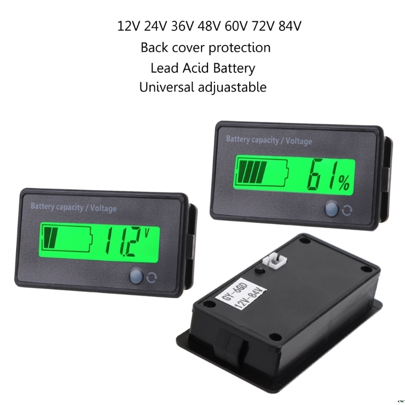 12V-84V Lead acid Battery Capacity Voltage meter Voltage meter Lcd Monitor Tester Tool