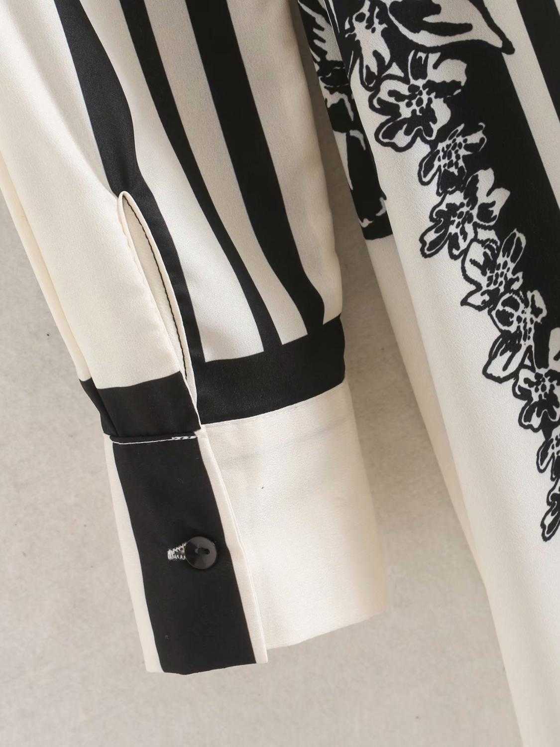 women vintage printing bow tie sashes shirtdress office lady wear long sleeve side split vestidos chic retro dresses DS3148 210603